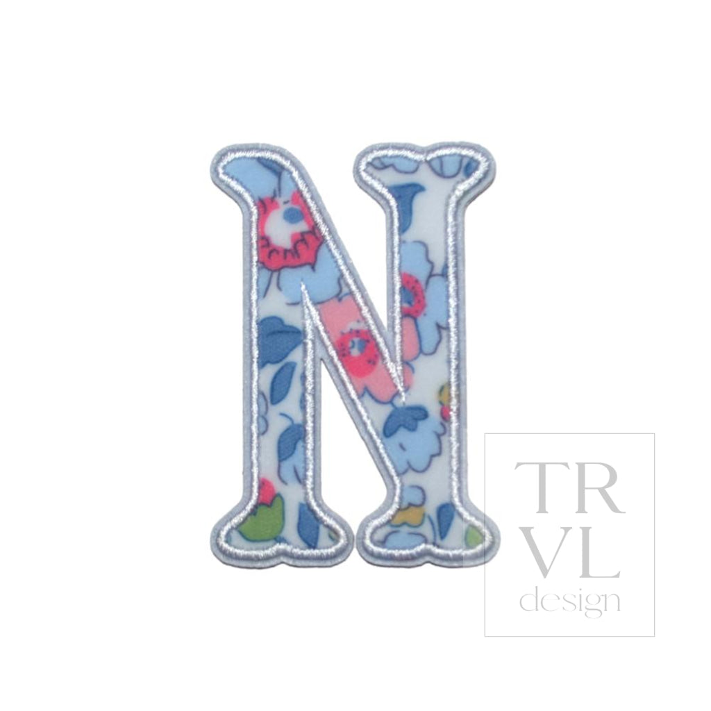 LETTER APPLIQUÉS - SMALL BRIDGEHAMPTON FLORAL *2 PC PRE-PACK* - Letter N - Decorative Stickers