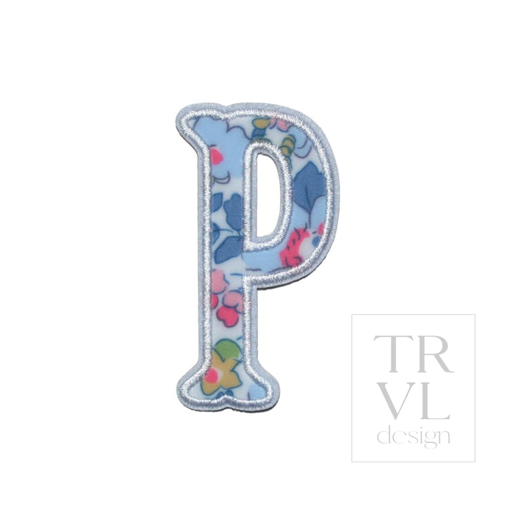 LETTER APPLIQUÉS - SMALL BRIDGEHAMPTON FLORAL *2 PC PRE-PACK* - Letter P - Decorative Stickers