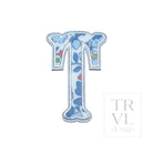 LETTER APPLIQUÉS - SMALL BRIDGEHAMPTON FLORAL *2 PC PRE-PACK* - Letter T - Decorative Stickers