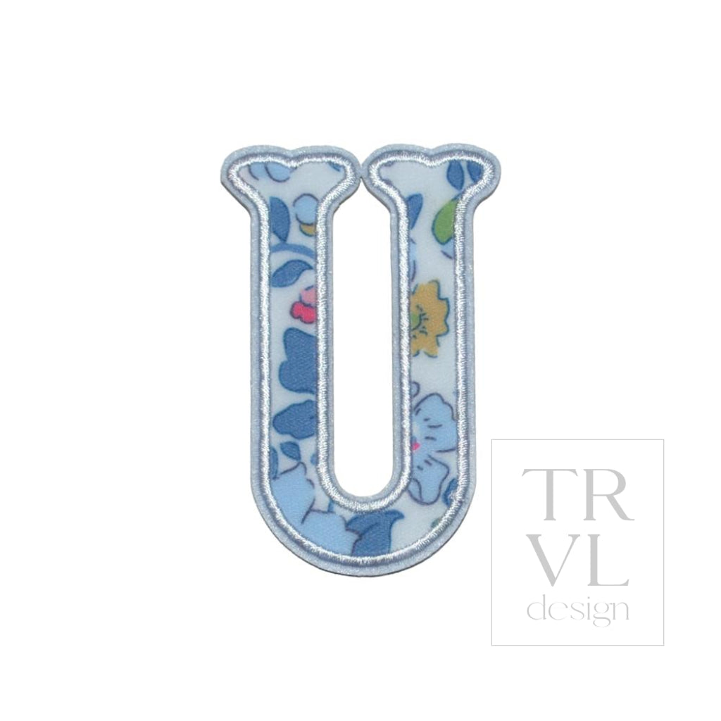 LETTER APPLIQUÉS - SMALL BRIDGEHAMPTON FLORAL *2 PC PRE-PACK* - Letter U - Decorative Stickers