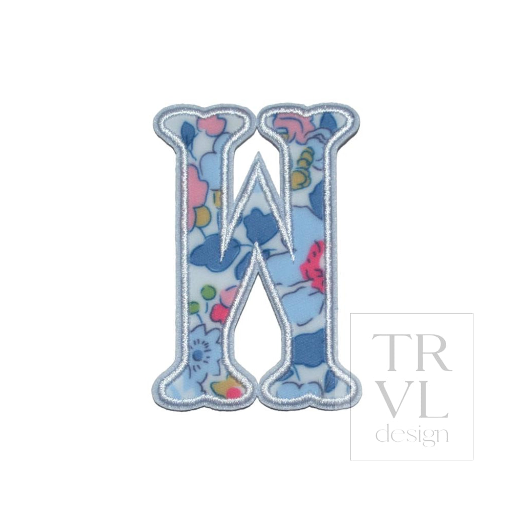 LETTER APPLIQUÉS - SMALL BRIDGEHAMPTON FLORAL *2 PC PRE-PACK* - Letter W - Decorative Stickers