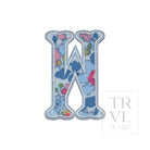 LETTER APPLIQUÉS - SMALL BRIDGEHAMPTON FLORAL *2 PC PRE-PACK* - Letter W - Decorative Stickers