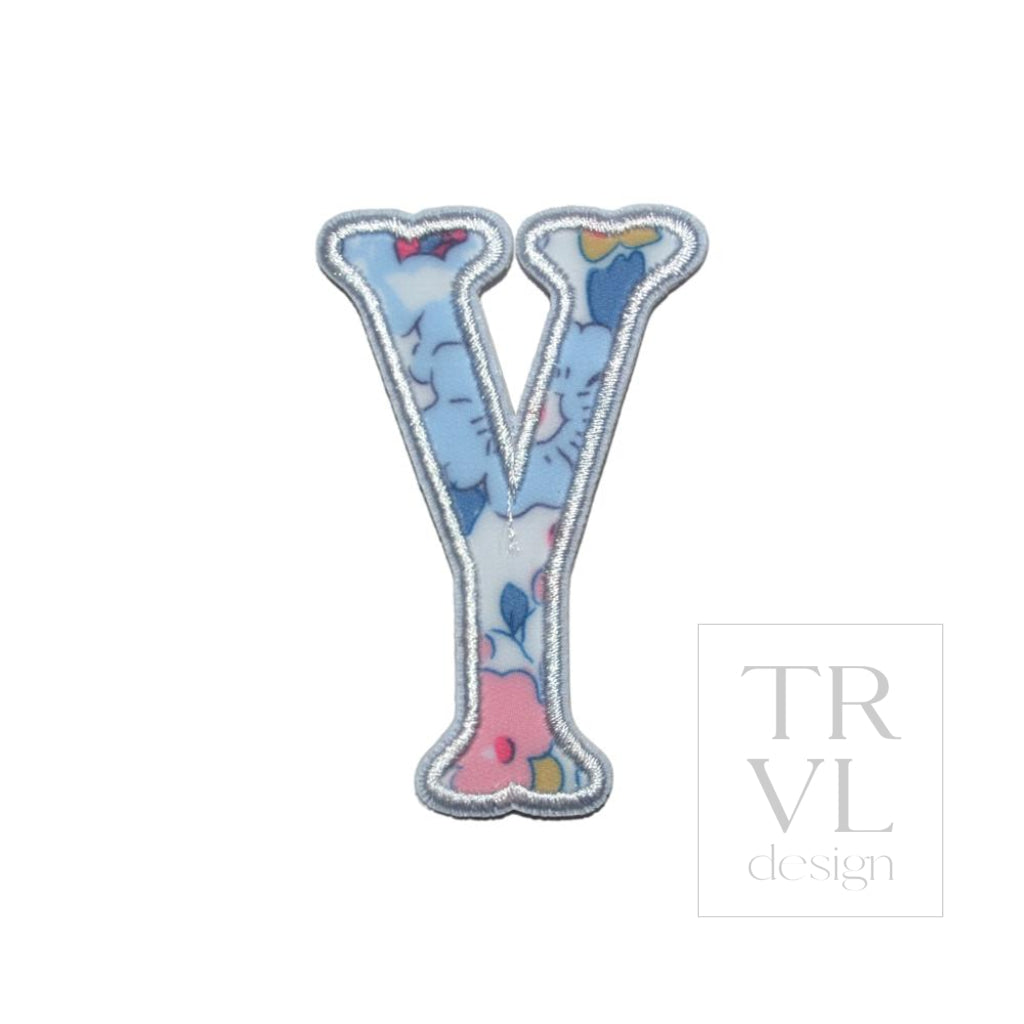 LETTER APPLIQUÉS - SMALL BRIDGEHAMPTON FLORAL *2 PC PRE-PACK* - Letter Y - Decorative Stickers