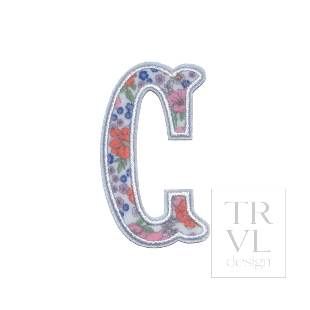 LETTER APPLIQUÉS - SMALL GARDEN FLORAL *2 PC PRE-PACK* - Letter C - Decorative Stickers