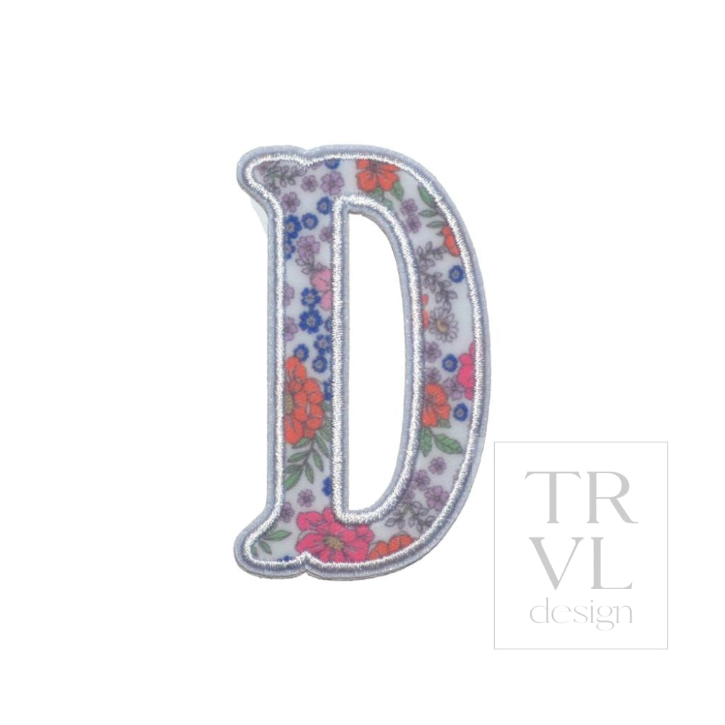 LETTER APPLIQUÉS - SMALL GARDEN FLORAL *2 PC PRE-PACK* - Letter D - Decorative Stickers