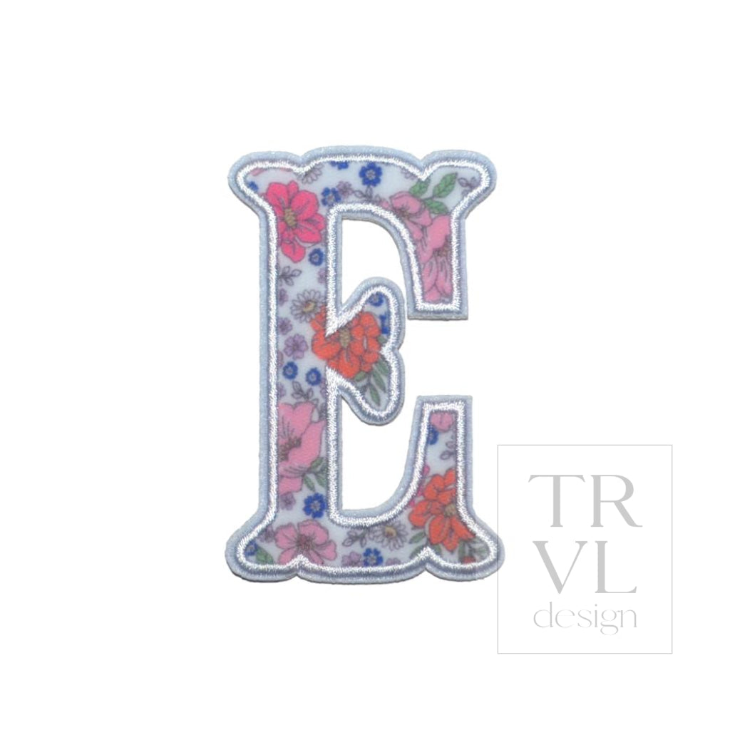 LETTER APPLIQUÉS - SMALL GARDEN FLORAL *2 PC PRE-PACK* - Letter E - Decorative Stickers