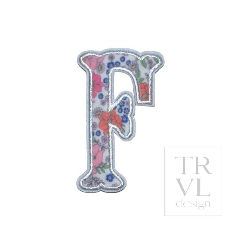 LETTER APPLIQUÉS - SMALL GARDEN FLORAL *2 PC PRE-PACK* - Letter F - Decorative Stickers