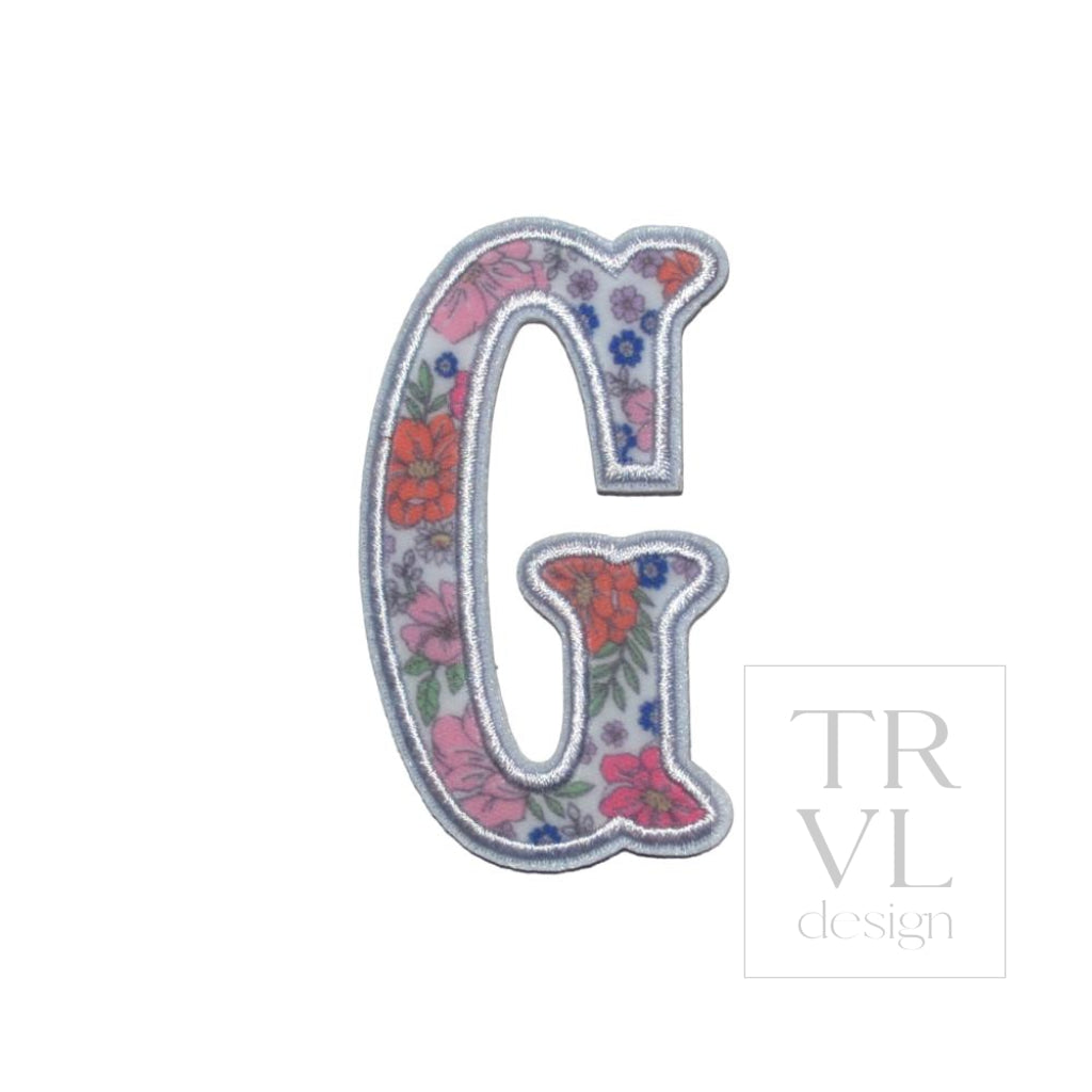 LETTER APPLIQUÉS - SMALL GARDEN FLORAL *2 PC PRE-PACK* - Letter G - Decorative Stickers