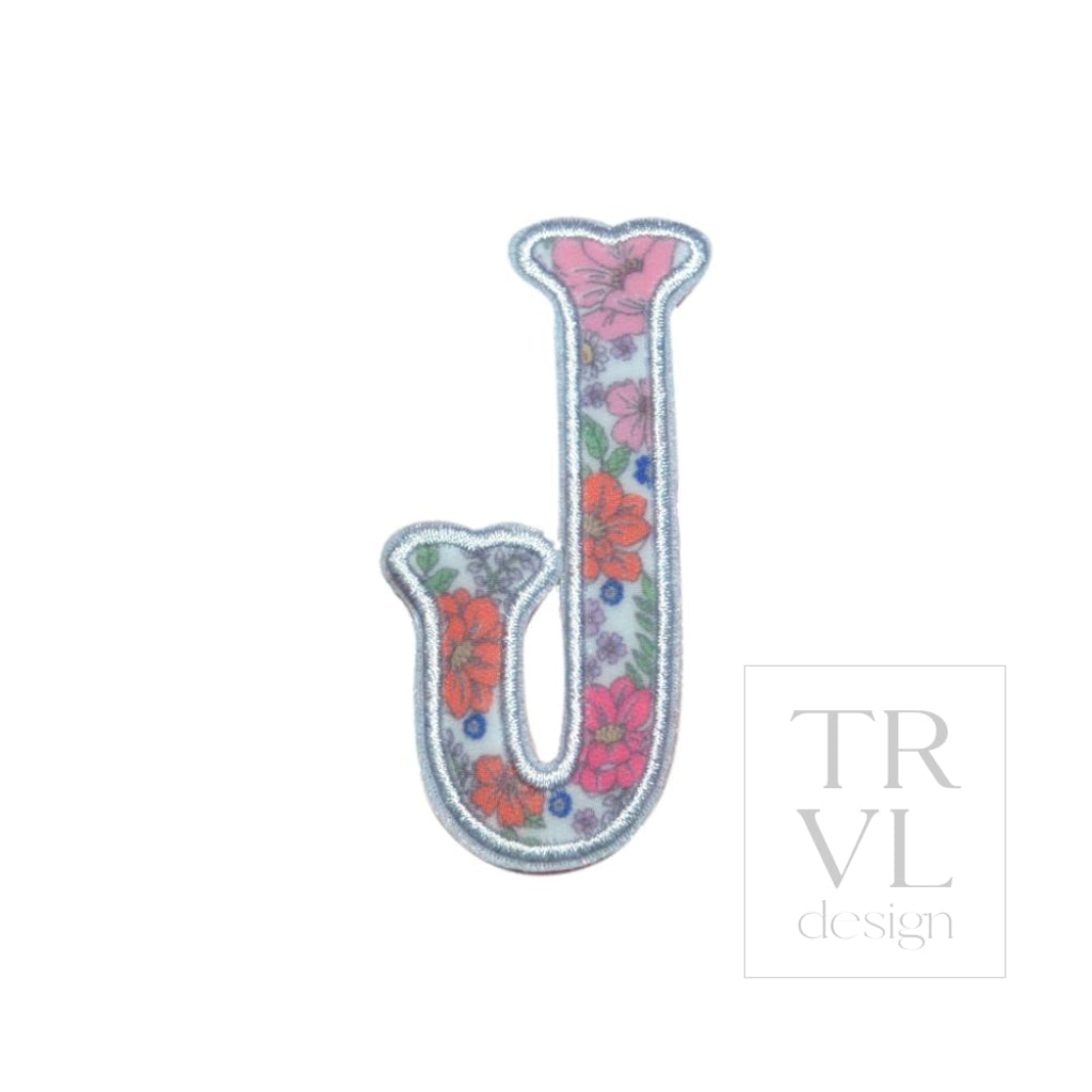 LETTER APPLIQUÉS - SMALL GARDEN FLORAL *2 PC PRE-PACK* - Letter J - Decorative Stickers