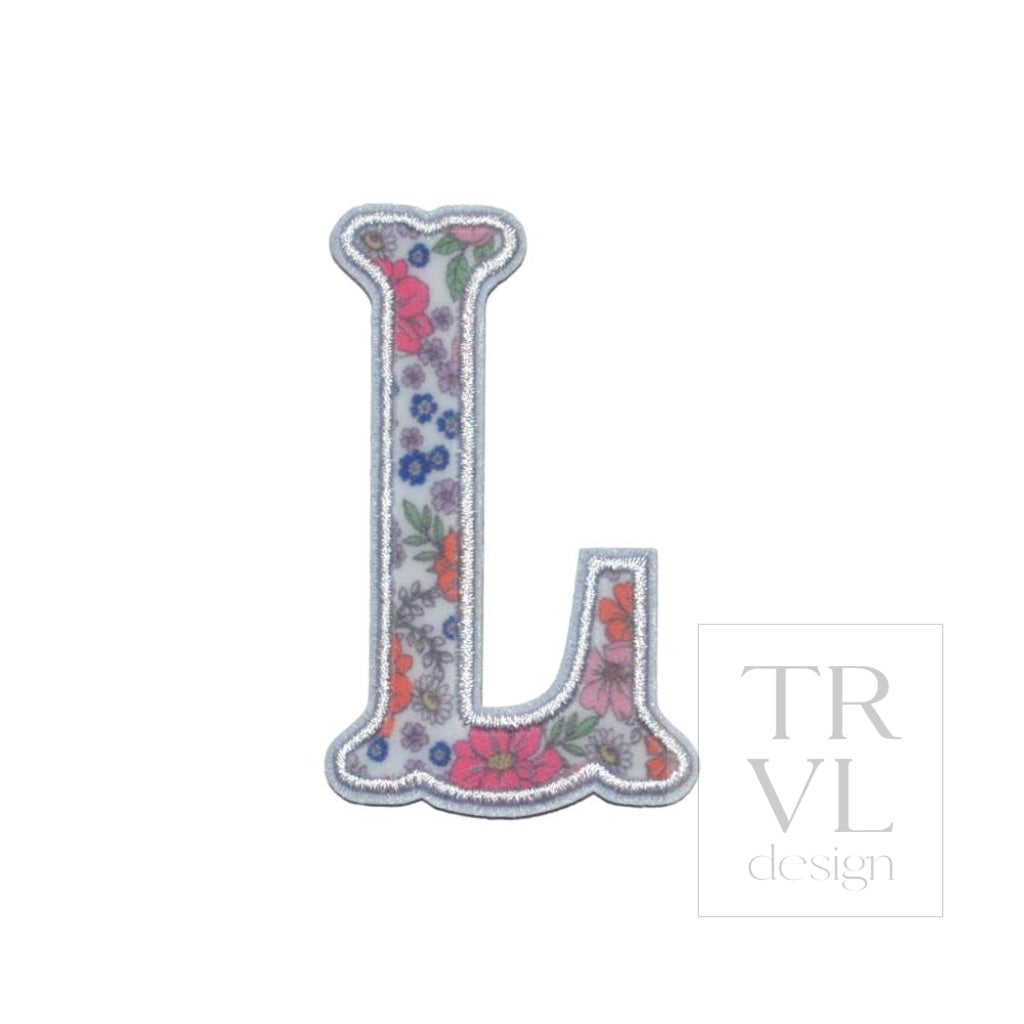 LETTER APPLIQUÉS - SMALL GARDEN FLORAL *2 PC PRE-PACK* - Letter L - Decorative Stickers