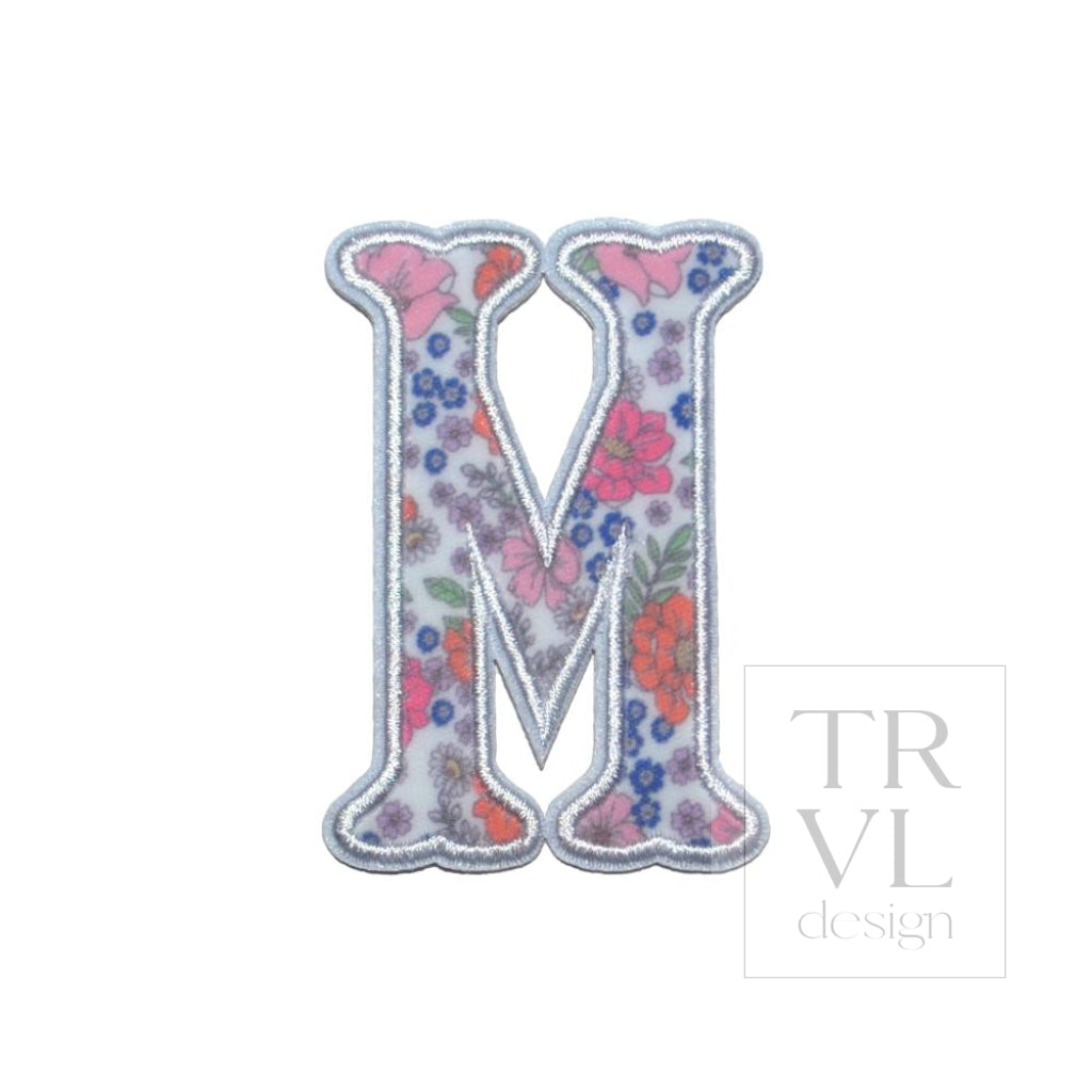LETTER APPLIQUÉS - SMALL GARDEN FLORAL *2 PC PRE-PACK* - Letter M - Decorative Stickers