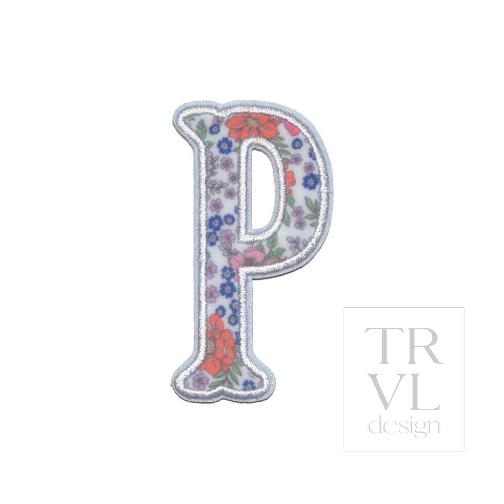 LETTER APPLIQUÉS - SMALL GARDEN FLORAL *2 PC PRE-PACK* - Letter P - Decorative Stickers