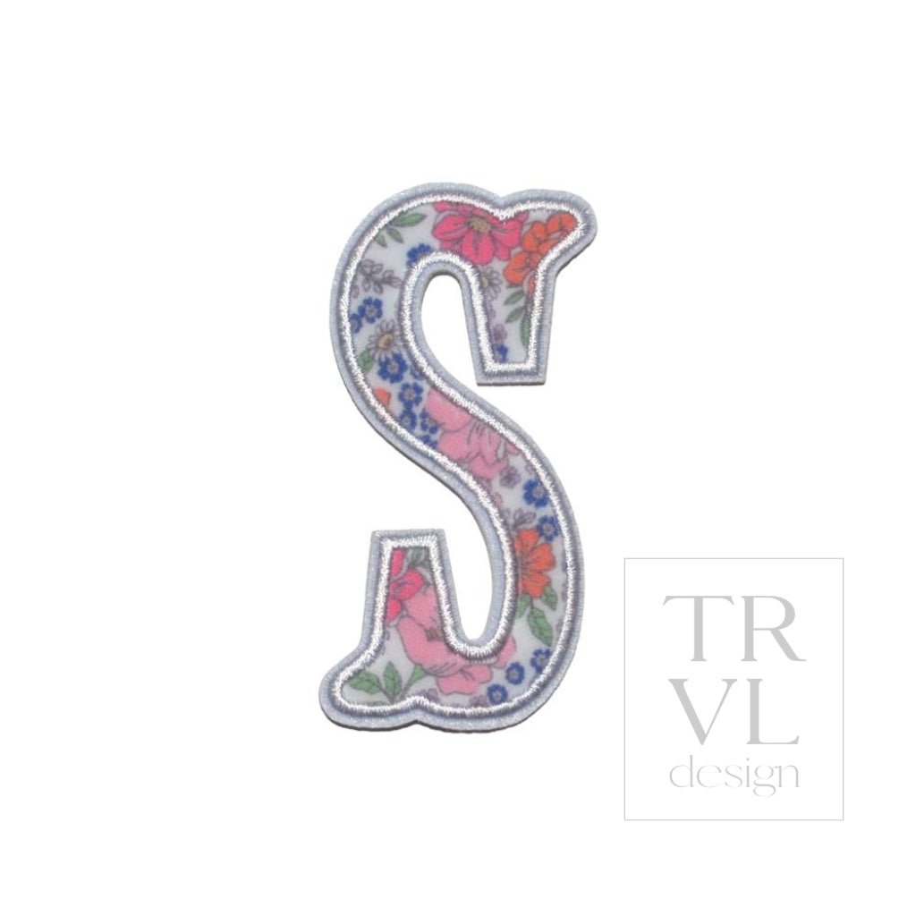LETTER APPLIQUÉS - SMALL GARDEN FLORAL *2 PC PRE-PACK* - Letter S - Decorative Stickers