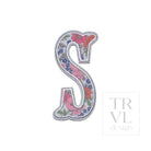 LETTER APPLIQUÉS - SMALL GARDEN FLORAL *2 PC PRE-PACK* - Letter S - Decorative Stickers