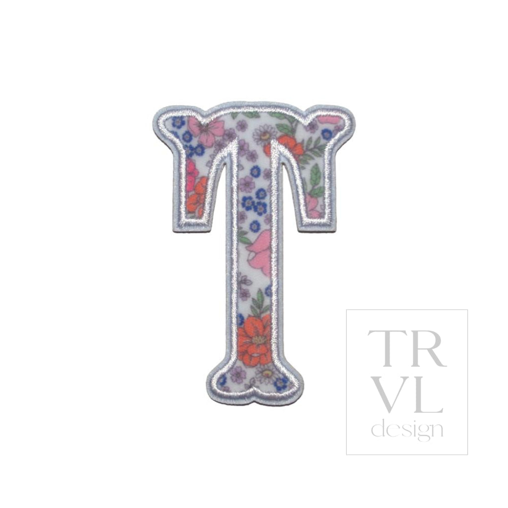 LETTER APPLIQUÉS - SMALL GARDEN FLORAL *2 PC PRE-PACK* - Letter T - Decorative Stickers