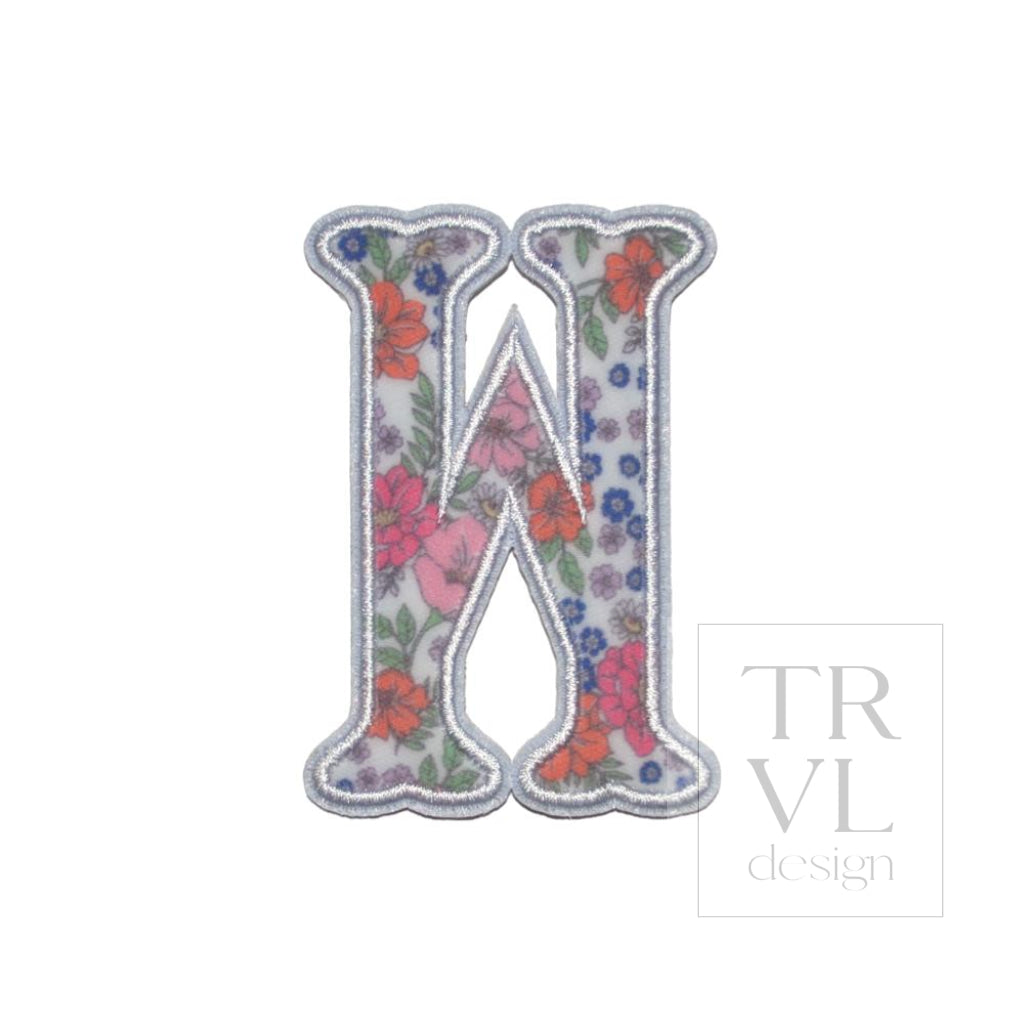 LETTER APPLIQUÉS - SMALL GARDEN FLORAL *2 PC PRE-PACK* - Letter W - Decorative Stickers