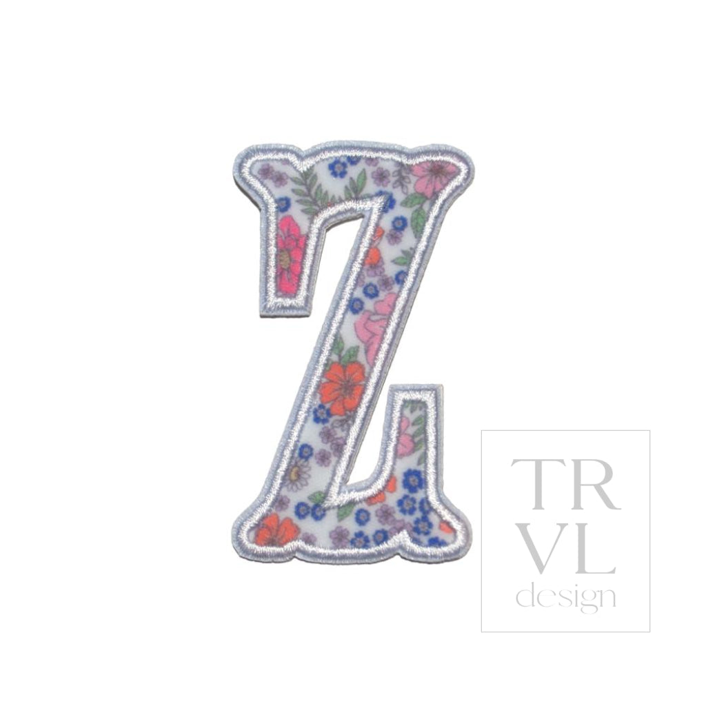 LETTER APPLIQUÉS - SMALL GARDEN FLORAL *2 PC PRE-PACK* - Letter Z - Decorative Stickers