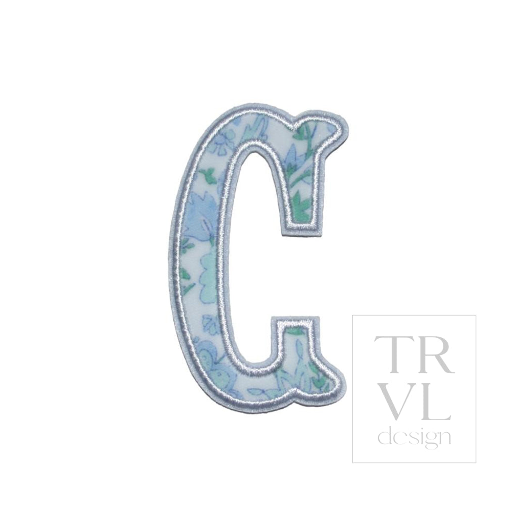 LETTER APPLIQUÉS - SMALL HAMPTONS FLORAL *2 PC PRE-PACK* - Letter C - Decorative Stickers