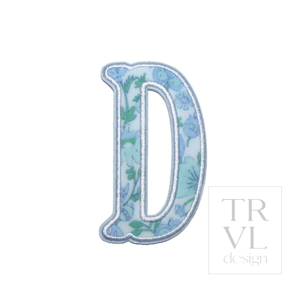 LETTER APPLIQUÉS - SMALL HAMPTONS FLORAL *2 PC PRE-PACK* - Letter D - Decorative Stickers