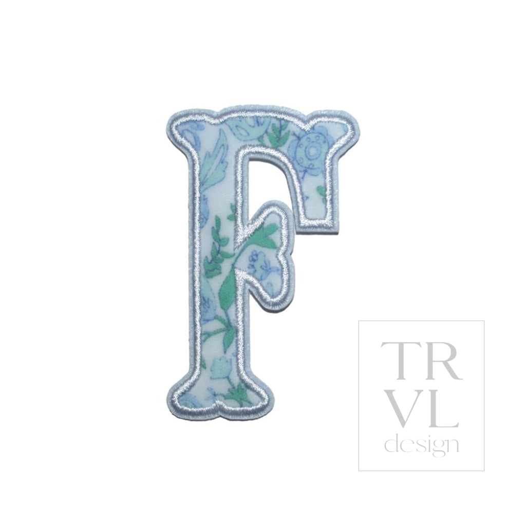 LETTER APPLIQUÉS - SMALL HAMPTONS FLORAL *2 PC PRE-PACK* - Letter F - Decorative Stickers