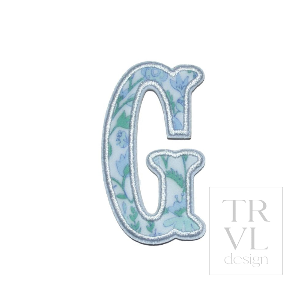 LETTER APPLIQUÉS - SMALL HAMPTONS FLORAL *2 PC PRE-PACK* - Letter G - Decorative Stickers