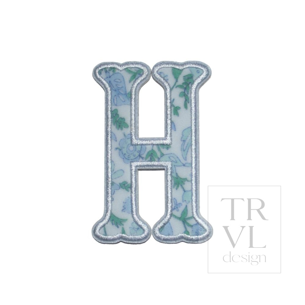 LETTER APPLIQUÉS - SMALL HAMPTONS FLORAL *2 PC PRE-PACK* - Letter H - Decorative Stickers