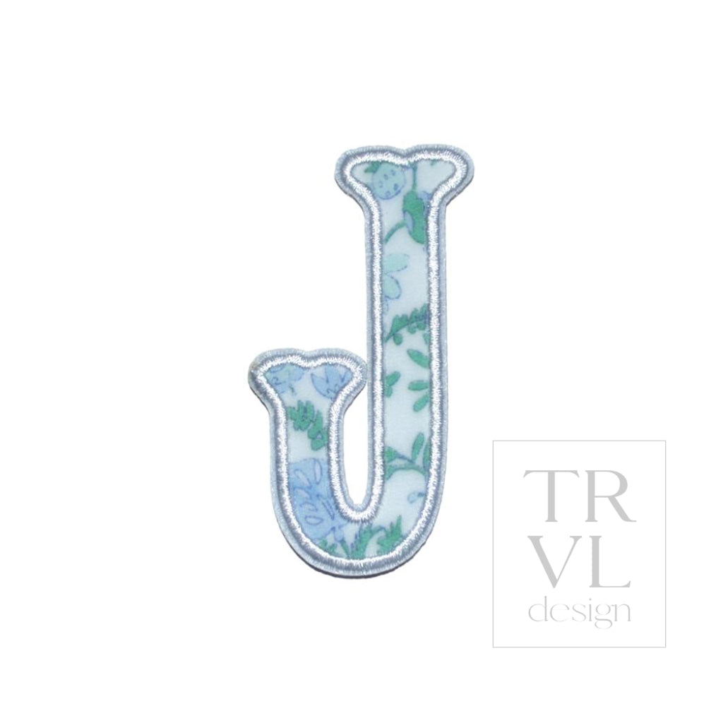 LETTER APPLIQUÉS - SMALL HAMPTONS FLORAL *2 PC PRE-PACK* - Letter J - Decorative Stickers
