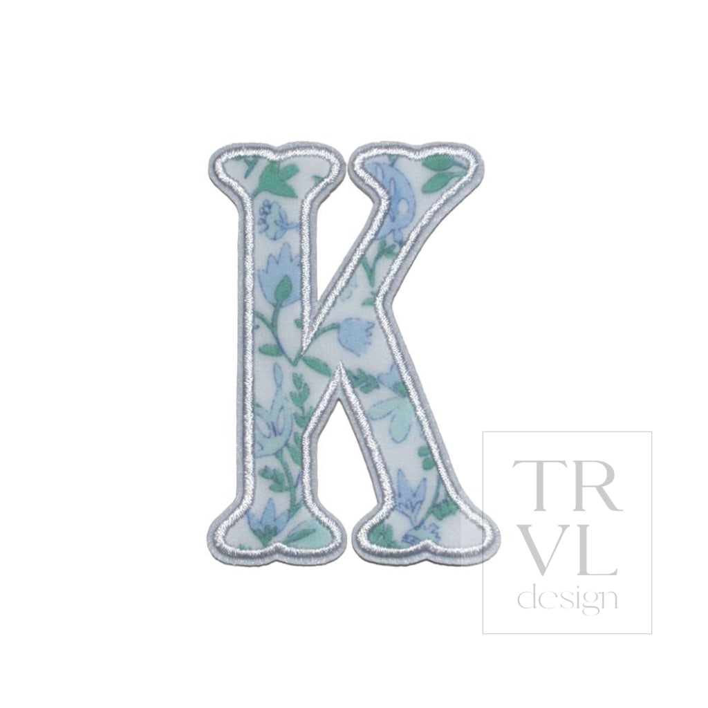LETTER APPLIQUÉS - SMALL HAMPTONS FLORAL *2 PC PRE-PACK* - Letter K - Decorative Stickers