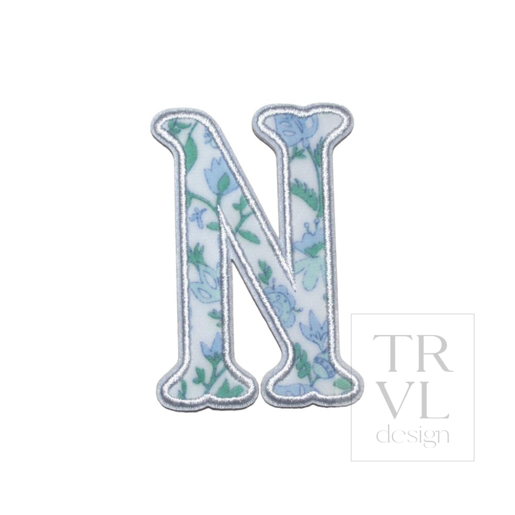 LETTER APPLIQUÉS - SMALL HAMPTONS FLORAL *2 PC PRE-PACK* - Letter N - Decorative Stickers