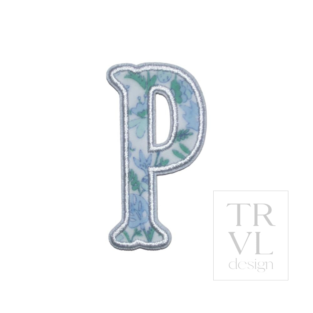 LETTER APPLIQUÉS - SMALL HAMPTONS FLORAL *2 PC PRE-PACK* - Letter P - Decorative Stickers