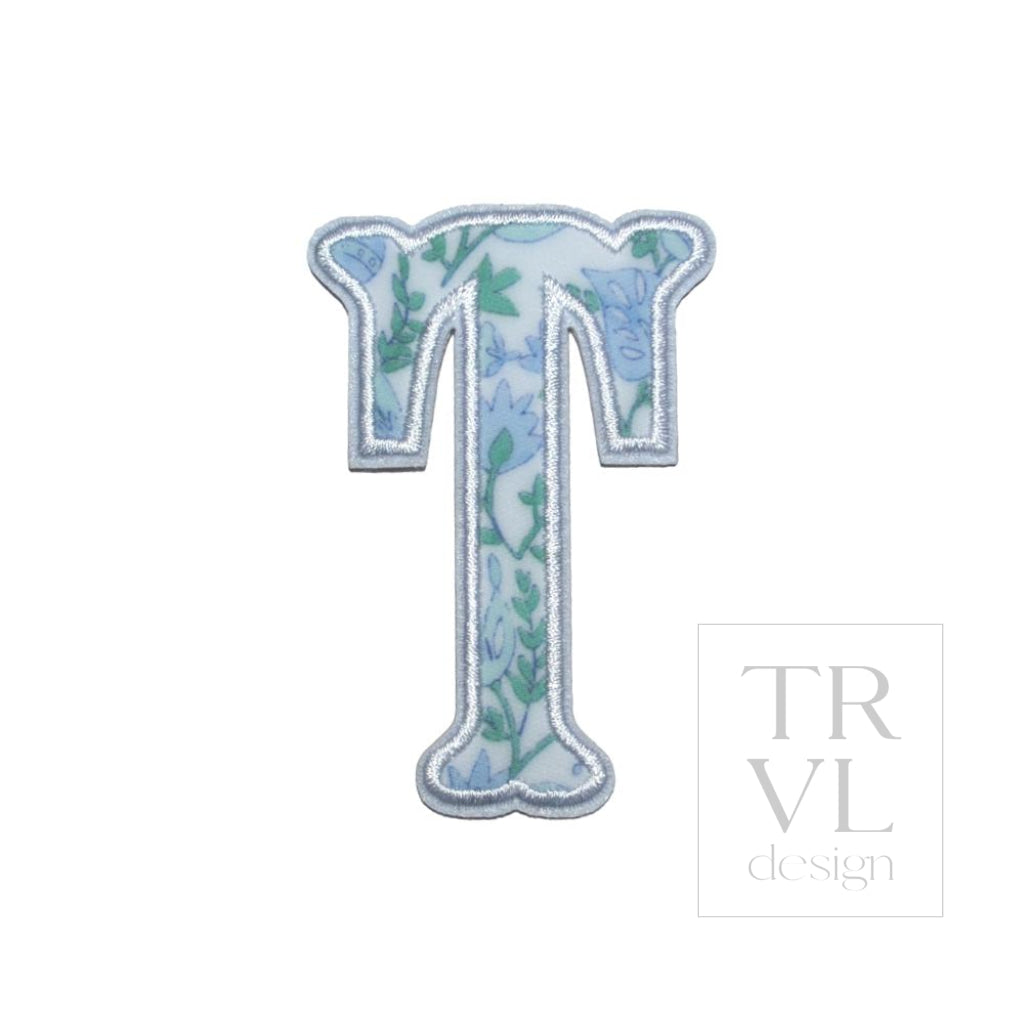 LETTER APPLIQUÉS - SMALL HAMPTONS FLORAL *2 PC PRE-PACK* - Letter T - Decorative Stickers