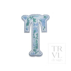 LETTER APPLIQUÉS - SMALL HAMPTONS FLORAL *2 PC PRE-PACK* - Letter T - Decorative Stickers