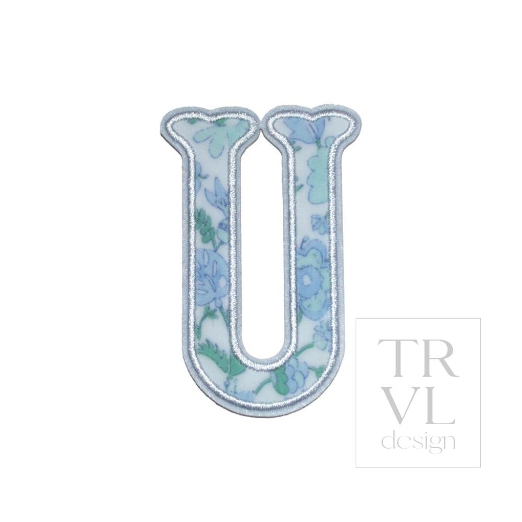 LETTER APPLIQUÉS - SMALL HAMPTONS FLORAL *2 PC PRE-PACK* - Letter U - Decorative Stickers