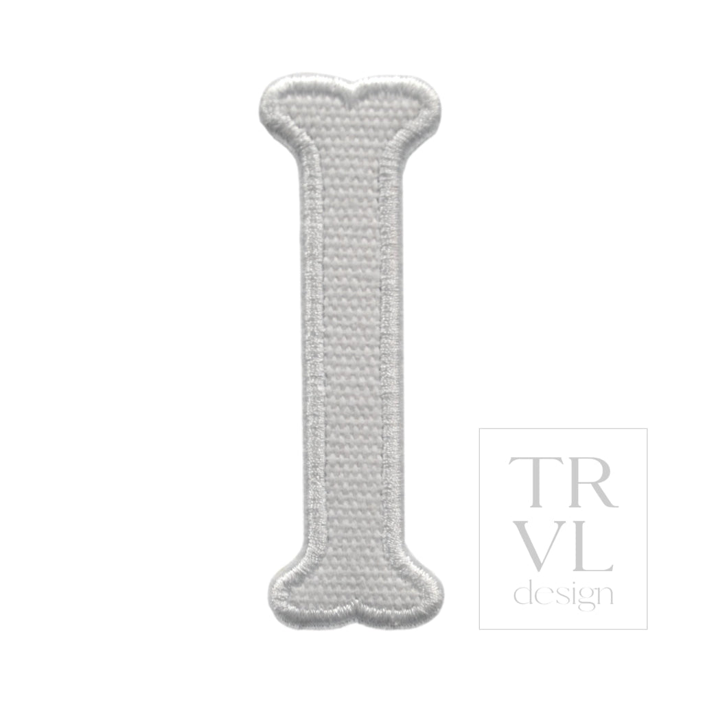 LETTER APPLIQUÉS - SMALL WHITE CANVAS *2 PC PRE-PACK* - Letter I - Decorative Stickers