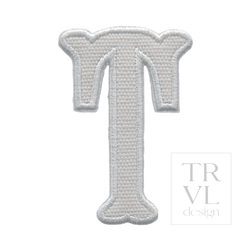 LETTER APPLIQUÉS - SMALL WHITE CANVAS *2 PC PRE-PACK* - Letter T - Decorative Stickers
