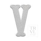 LETTER APPLIQUÉS - SMALL WHITE CANVAS *2 PC PRE-PACK* - Letter V - Decorative Stickers