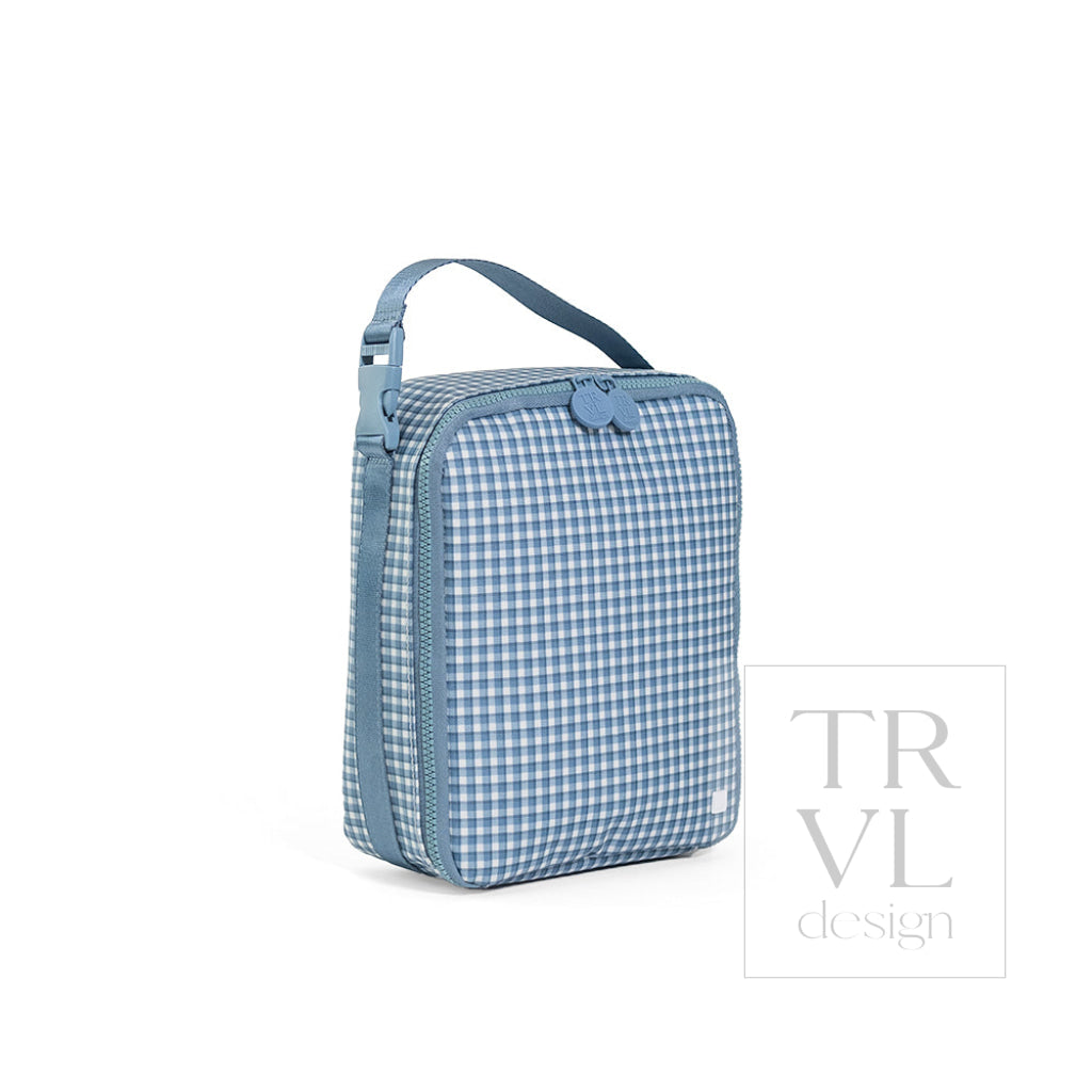 LUNCH BOX Insulated Lunch Bag - RODEO CHECK INDIGO - Lunch Bags