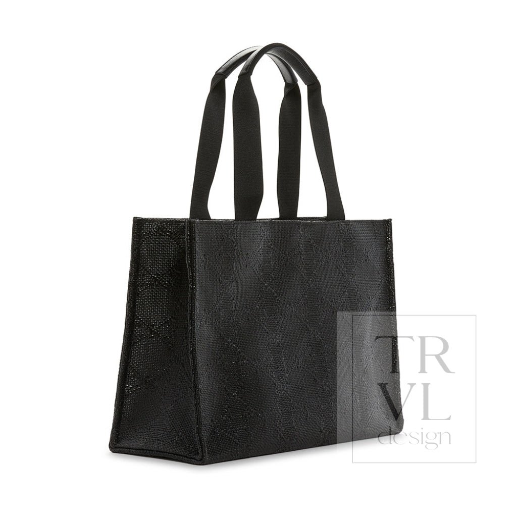 Luxe Bali Straw Tote - Oasis Cane Midnight *On Special