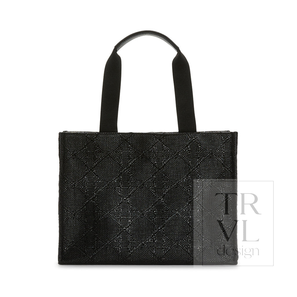 Luxe Bali Straw Tote - Oasis Cane Midnight *On Special Cane Straw