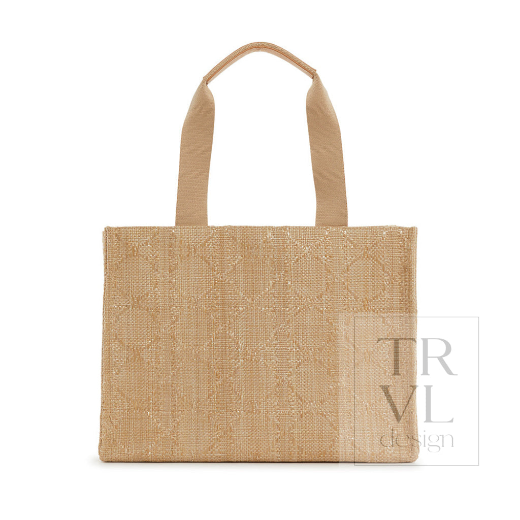 Luxe Bali Straw Tote - Oasis Cane Sand *On Special Cane Straw Sand