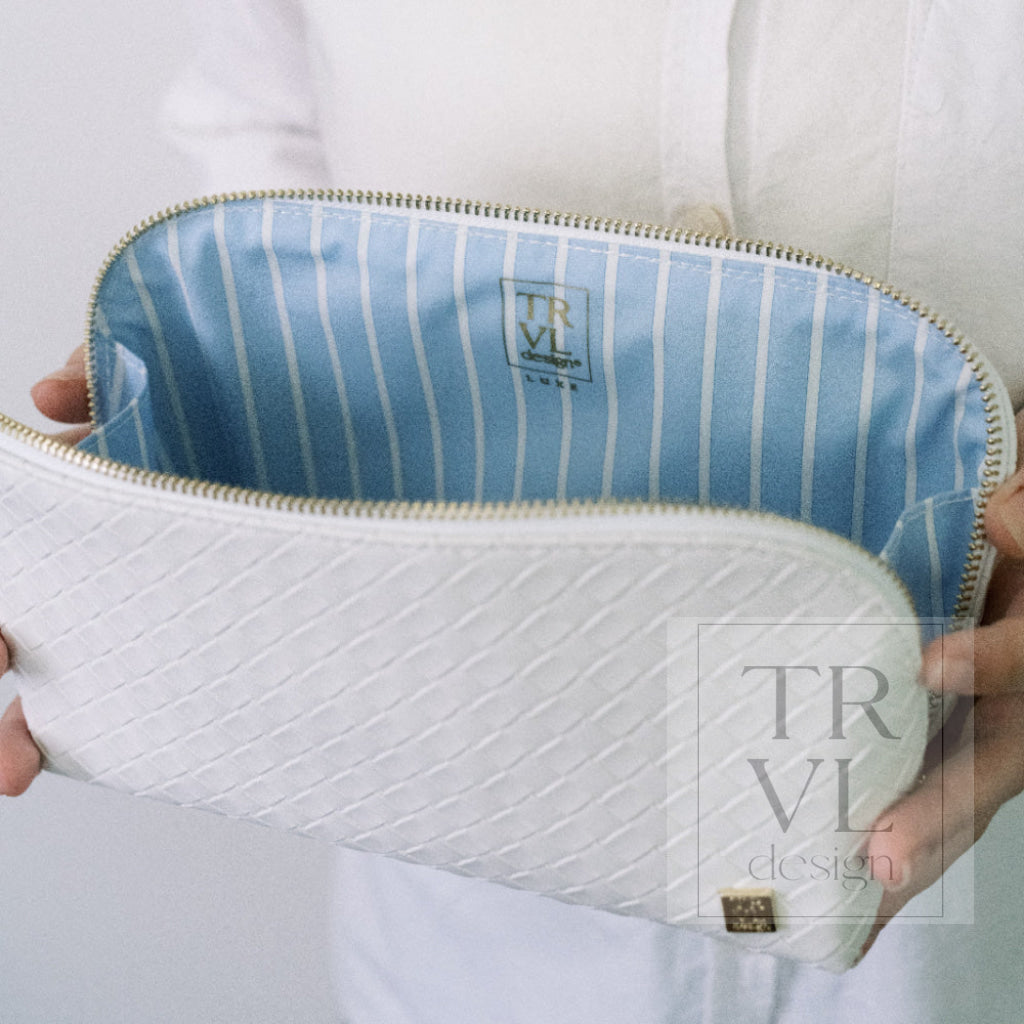 LUXE DUO CASE - WOVEN BLANC - Cosmetic & Toiletry Bags