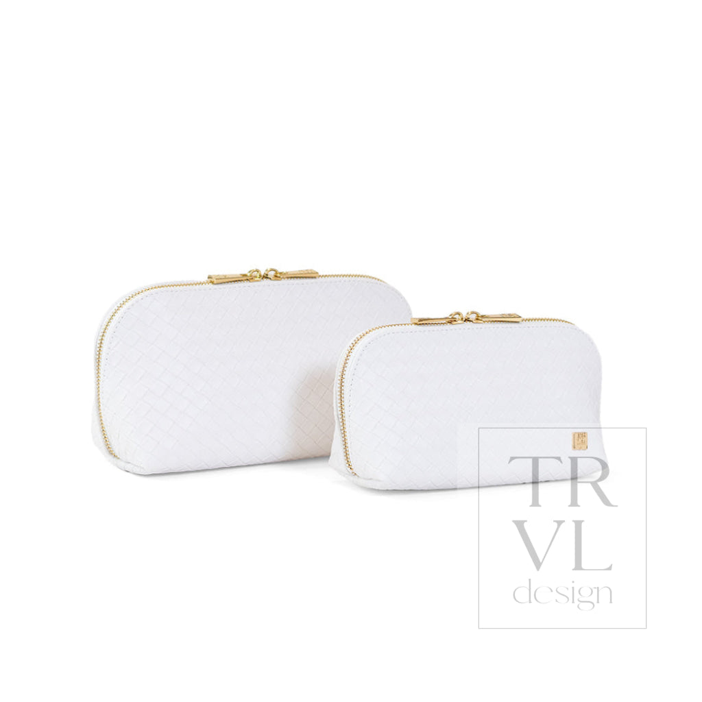 LUXE DUO CASE - WOVEN BLANC - Cosmetic & Toiletry Bags