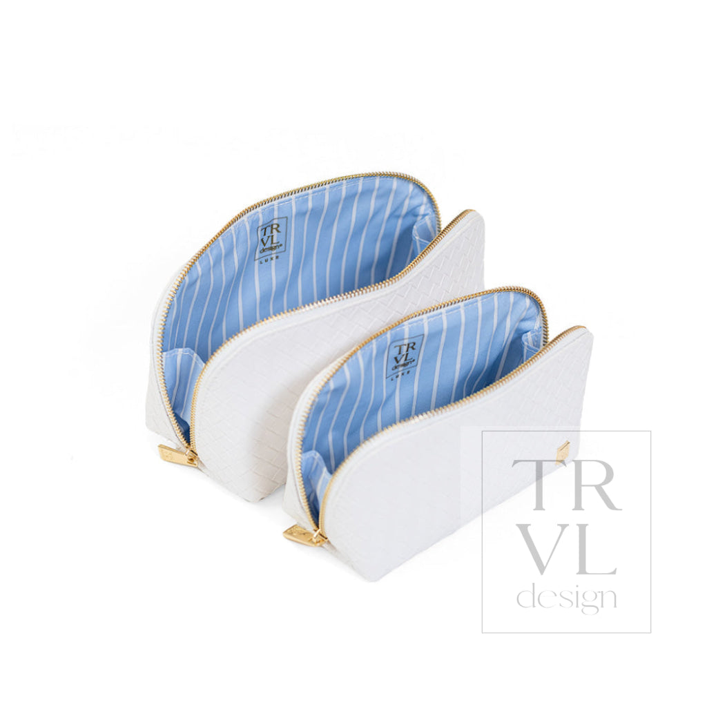 LUXE DUO CASE - WOVEN BLANC - Cosmetic & Toiletry Bags