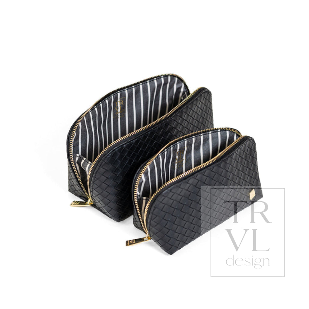 LUXE DUO CASE - WOVEN JET - Cosmetic & Toiletry Bags