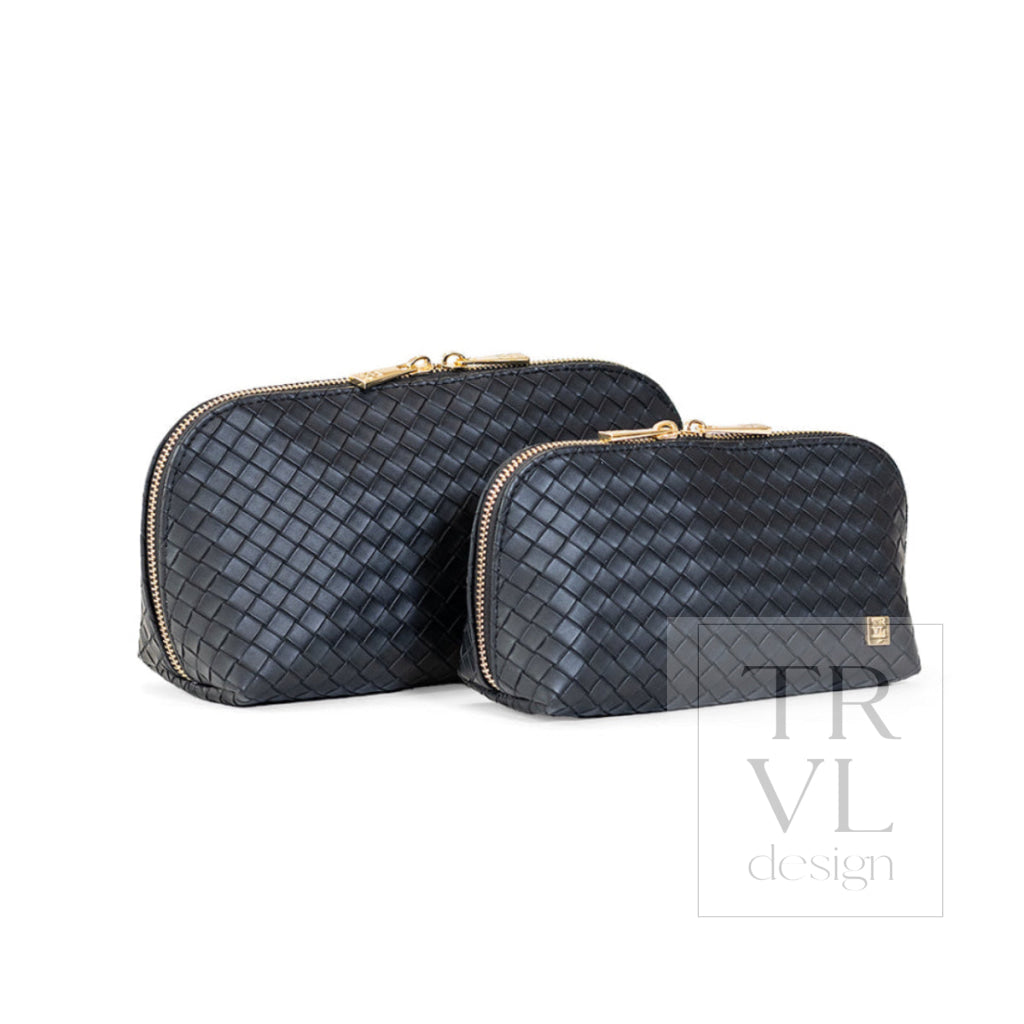 LUXE DUO CASE - WOVEN JET - Cosmetic & Toiletry Bags