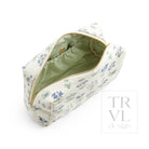 Luxe Provence Cosmetic Bag Everyday With Green Pinstripe Liner Cosmetic Bags