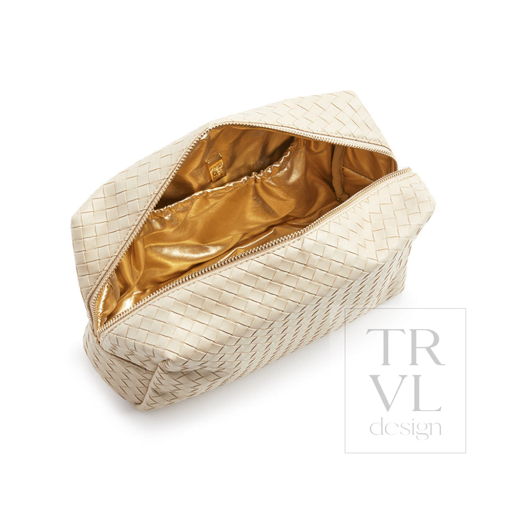 Luxe Everyday Cosmetic Bag - Woven Bisque *New! Cosmetic Bags