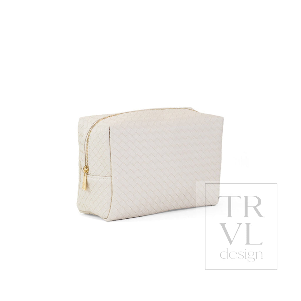 LUXE EVERYDAY Cosmetic Bag - WOVEN SAND - Cosmetic & Toiletry Bags