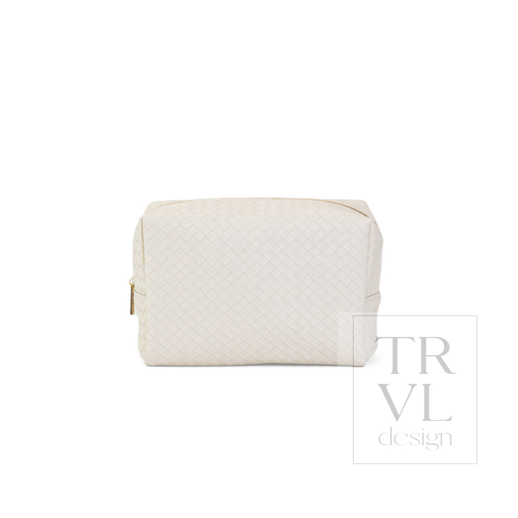 LUXE EVERYDAY Cosmetic Bag - WOVEN SAND - Cosmetic & Toiletry Bags