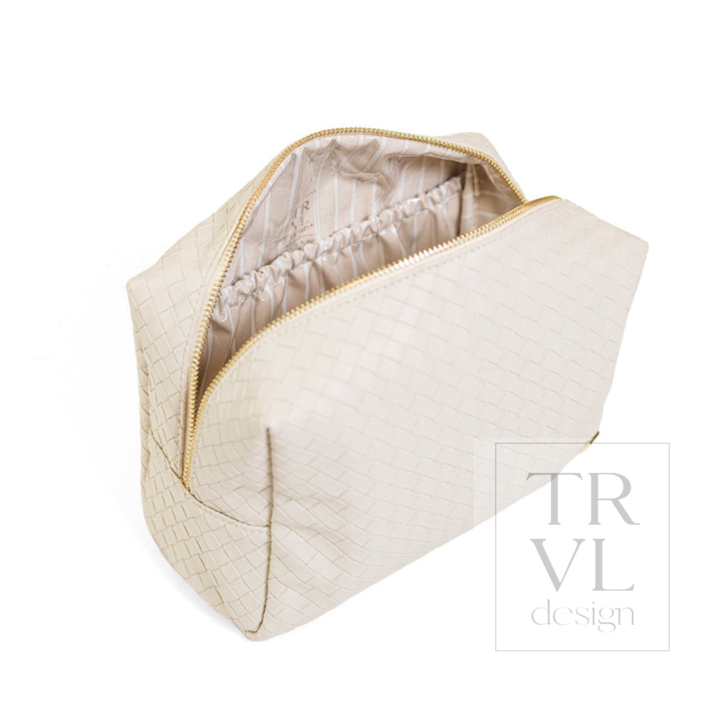 LUXE EVERYDAY Cosmetic Bag - WOVEN SAND - Cosmetic & Toiletry Bags
